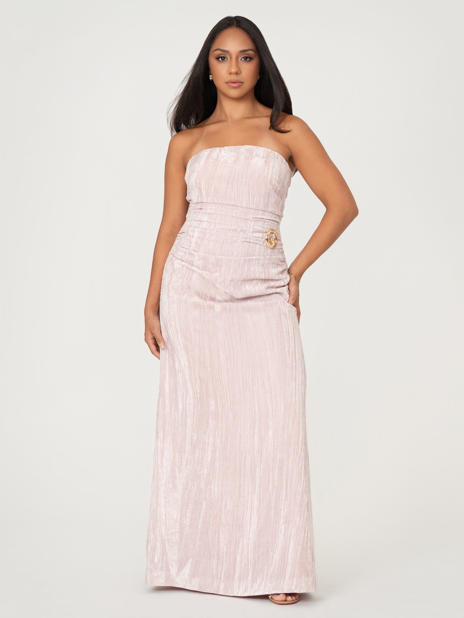 Blush Serenade Strapless Maxi Dress